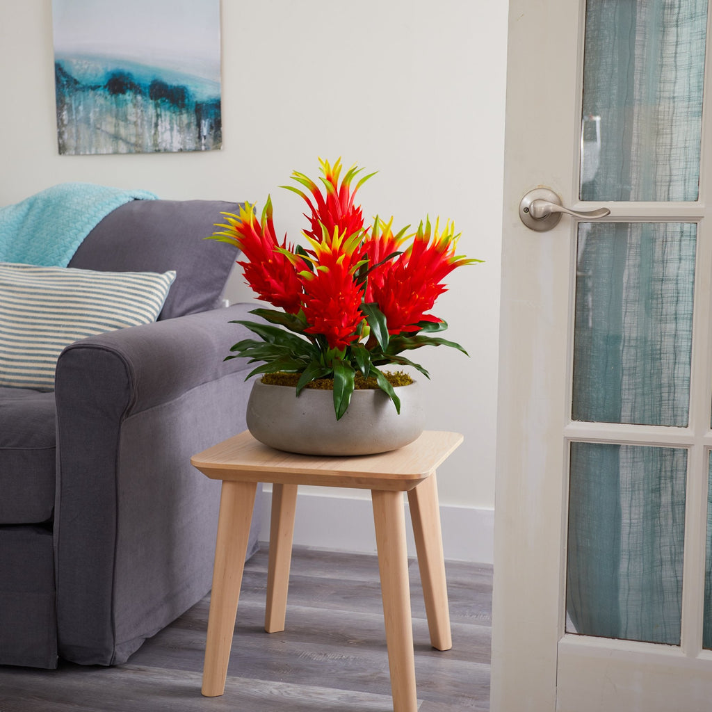 22” Dragon Fruit Artificial Plant in Gray Garden Vase