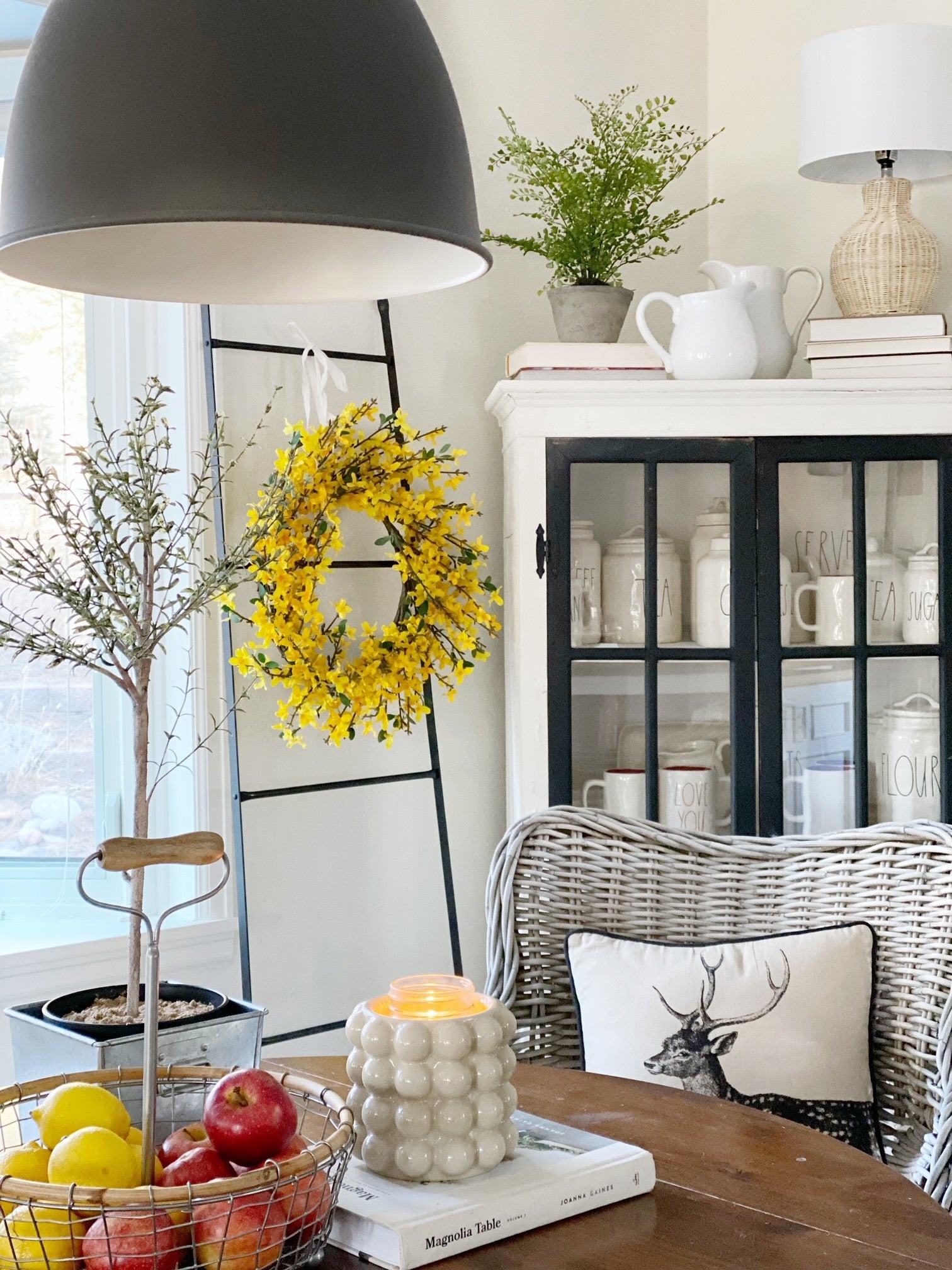 22” Forsythia Artificial Wreath