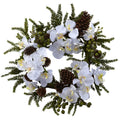 22” Phalaenopsis & Pine Wreath