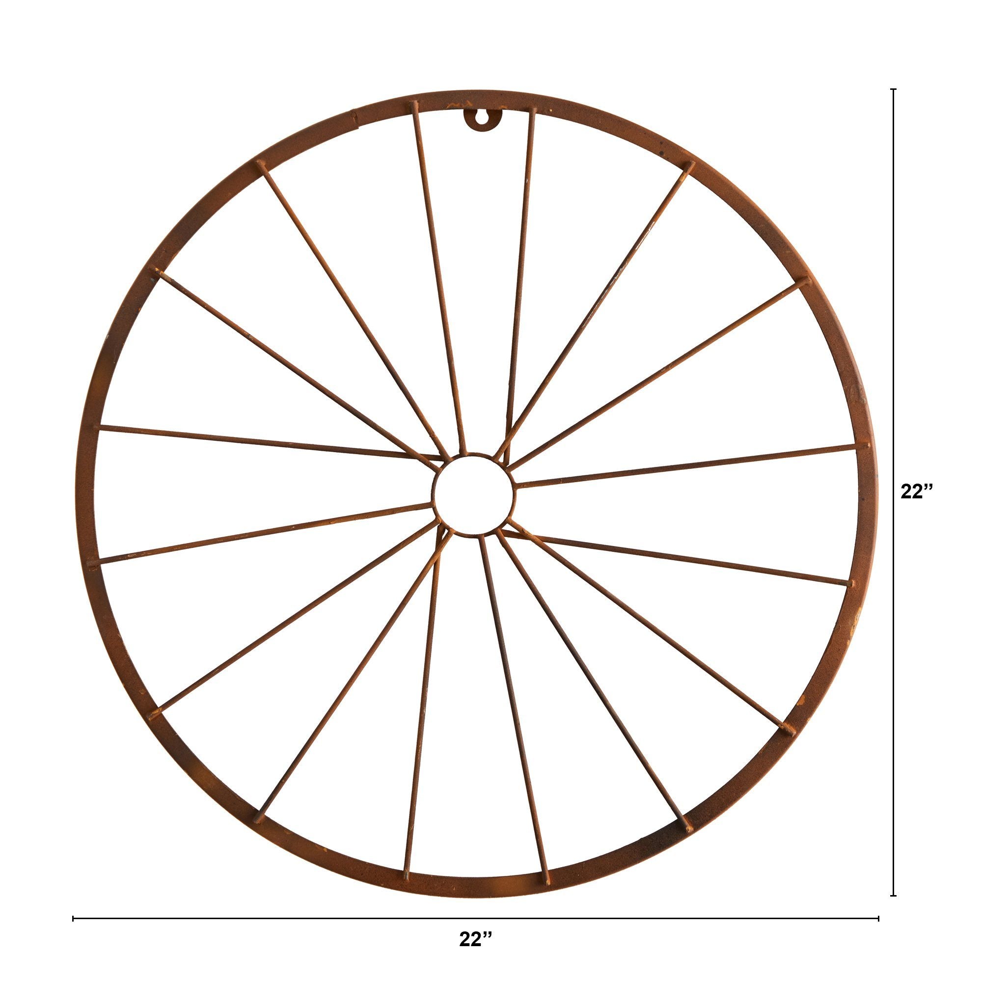 22” Rustic Metal Vintage Bicycle Wheel Wall Art Decor