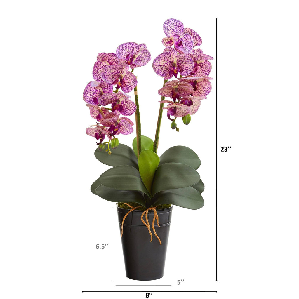 23” Double Phalaenopsis Orchid Artificial Arrangement in Vase