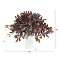 23” Fall Laurel Leaf with Berries Artificial Plant in White Planter
