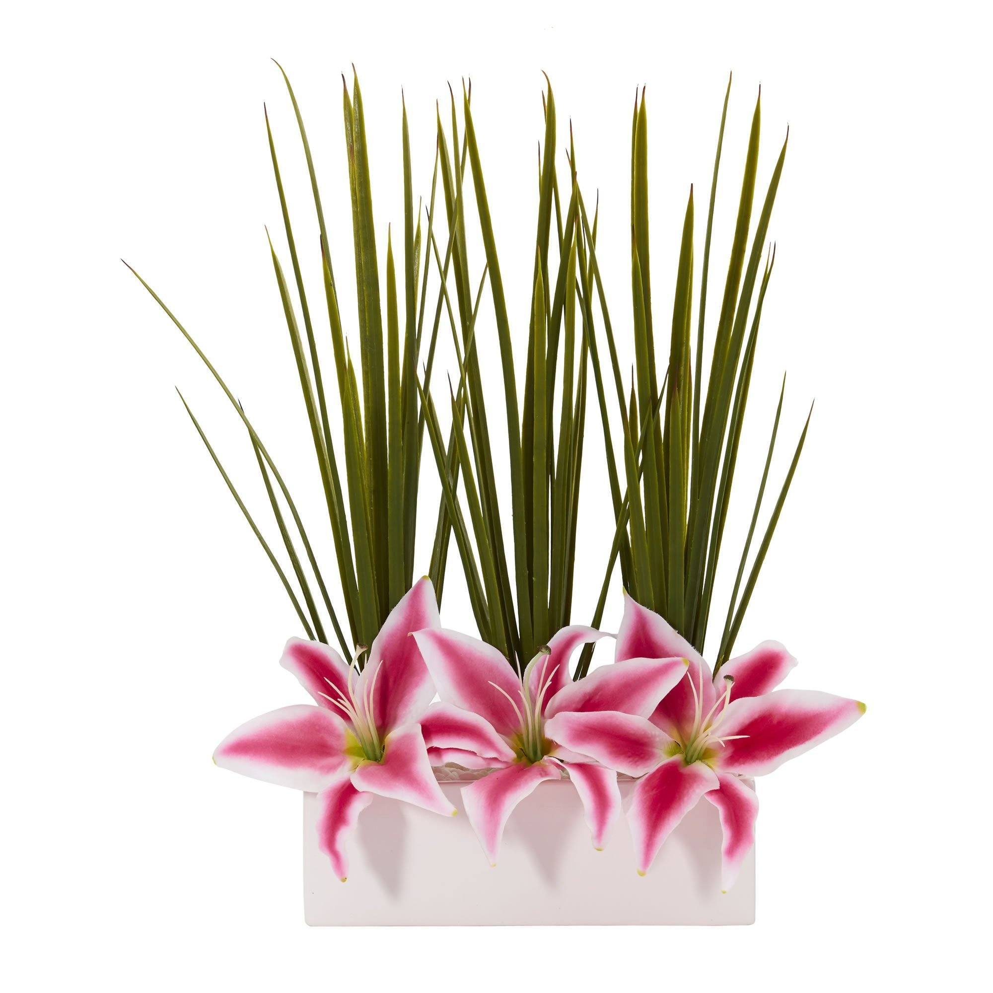 23” Grass & Lily Artificial Arrangement
