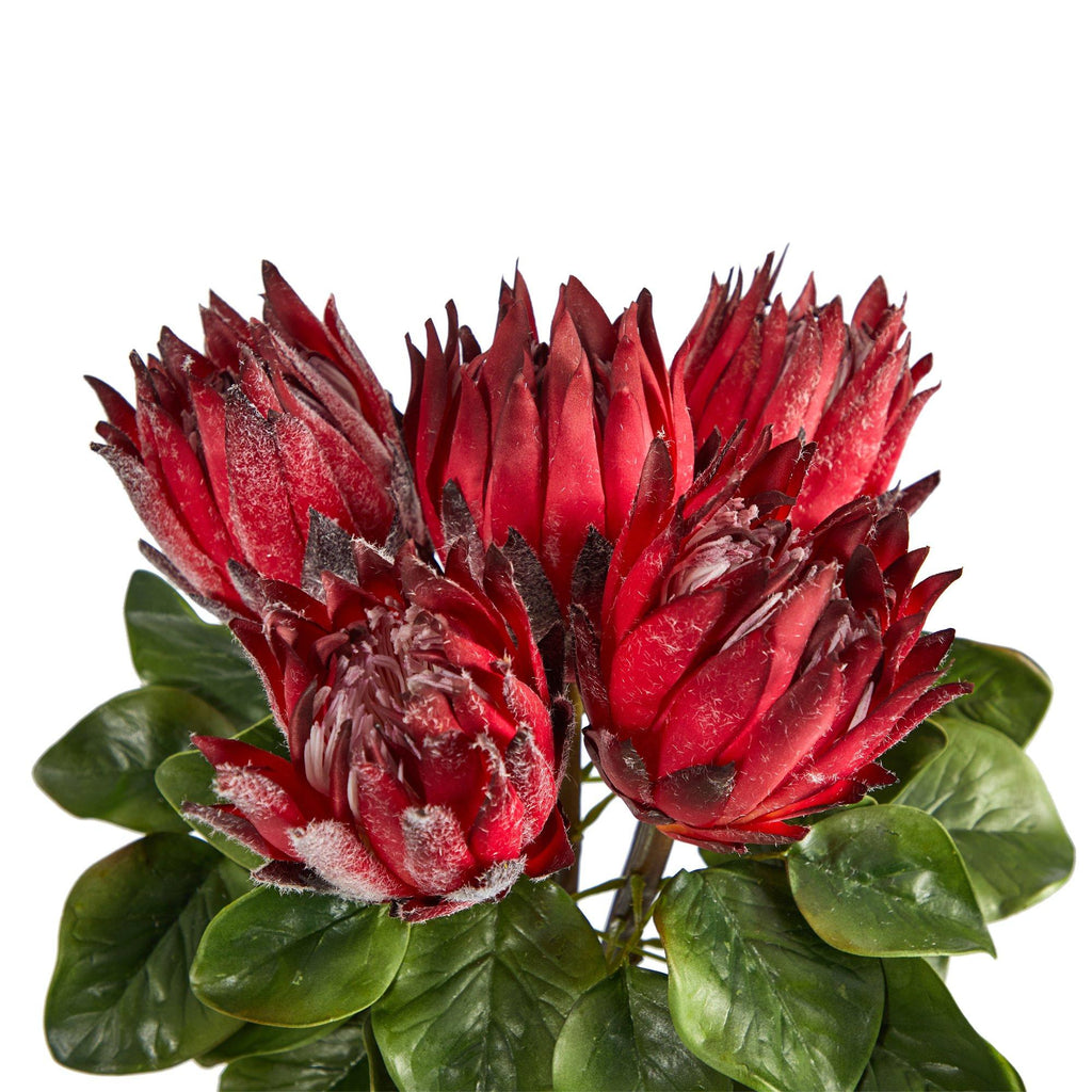 23” King Protea Artificial Arrangement in Glass Vase