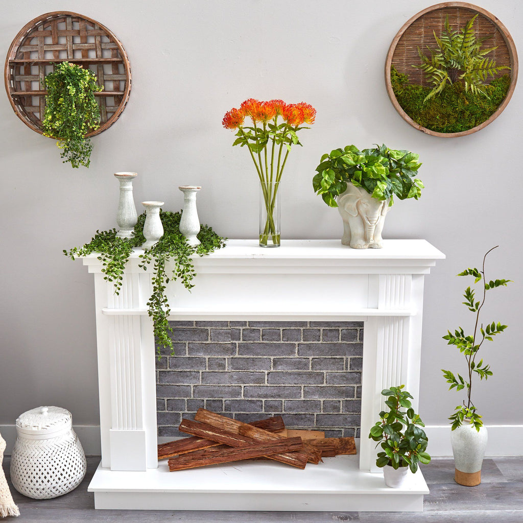 23” Pincushion Artificial Arrangement in Glass Vase