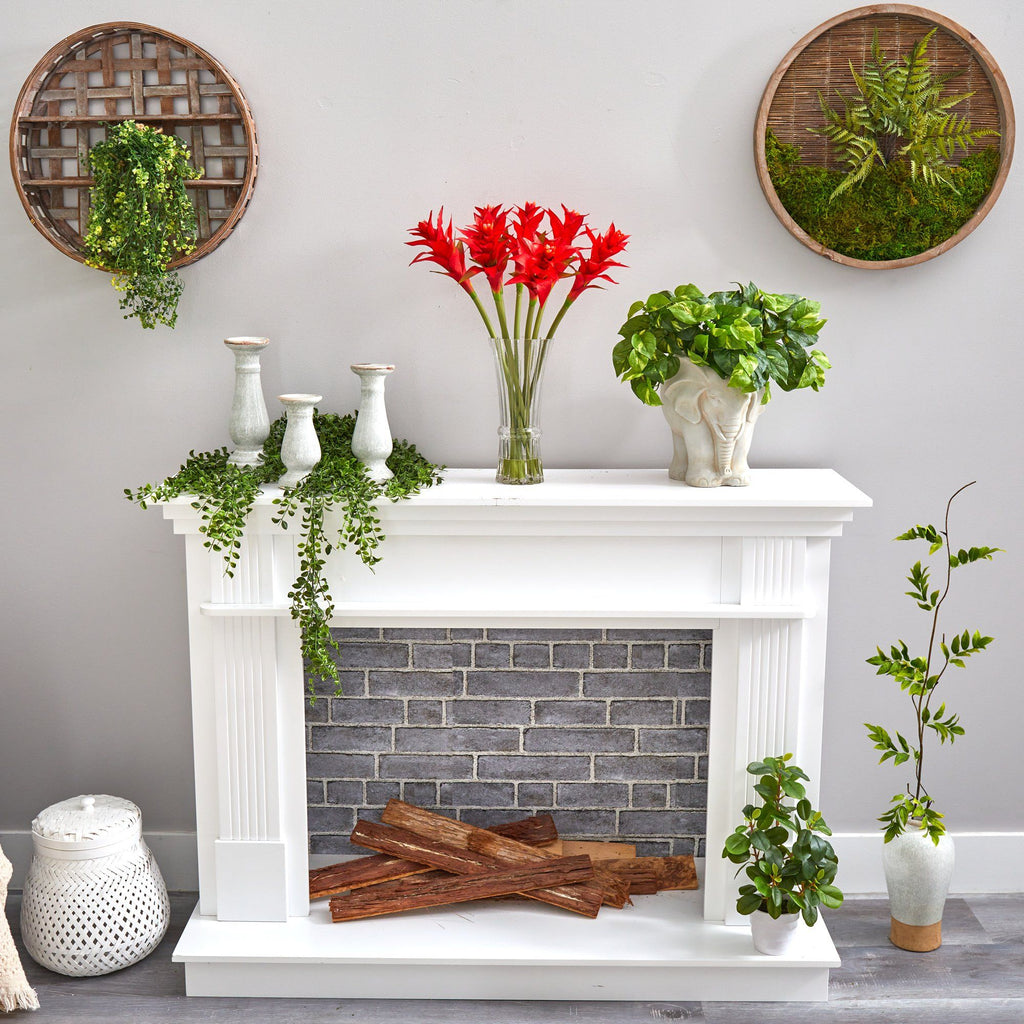 23” Star Bromeliad Artificial Arrangement in Glass Vase