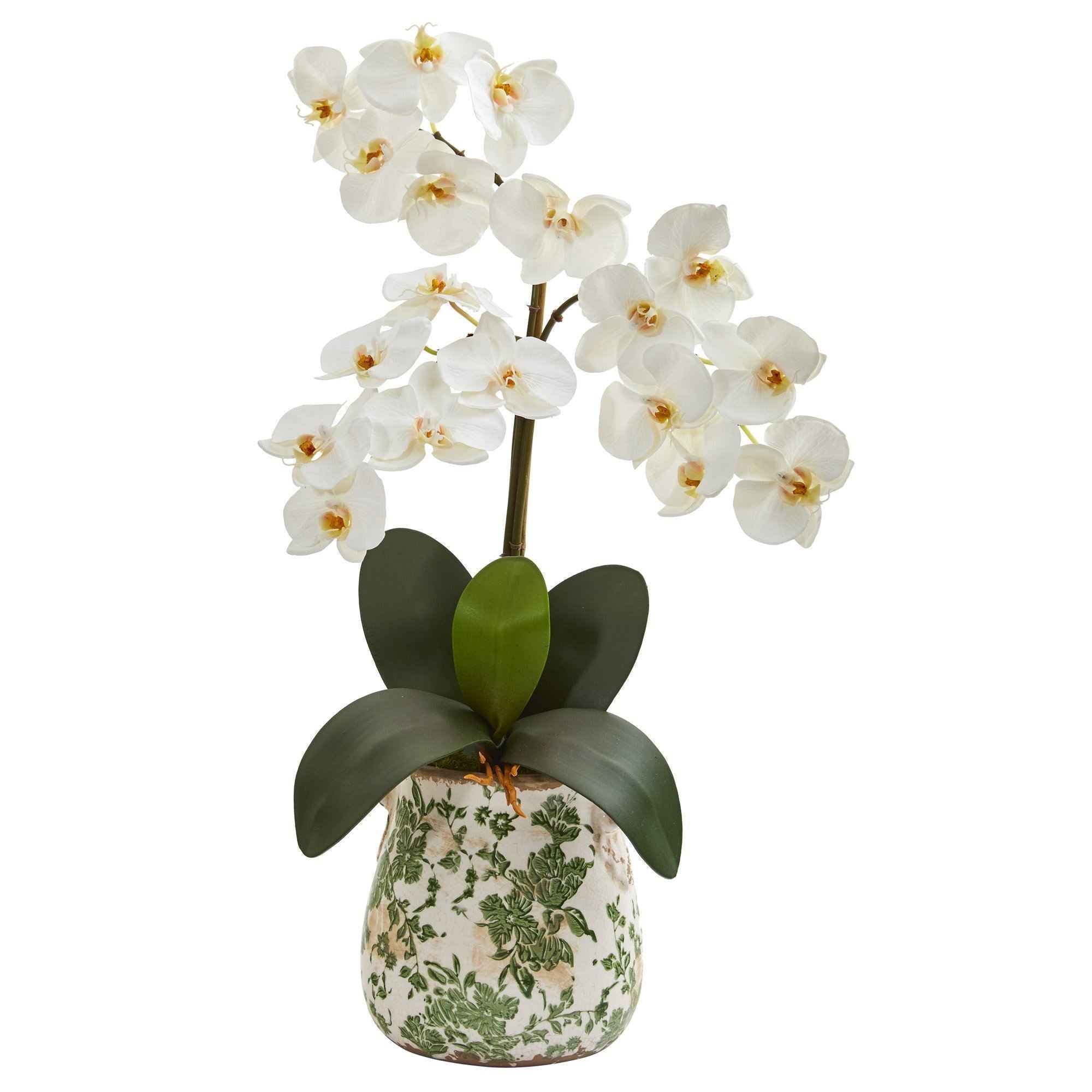 23” Triple Phalaenopsis Orchid Artificial Arrangement in Floral Vase