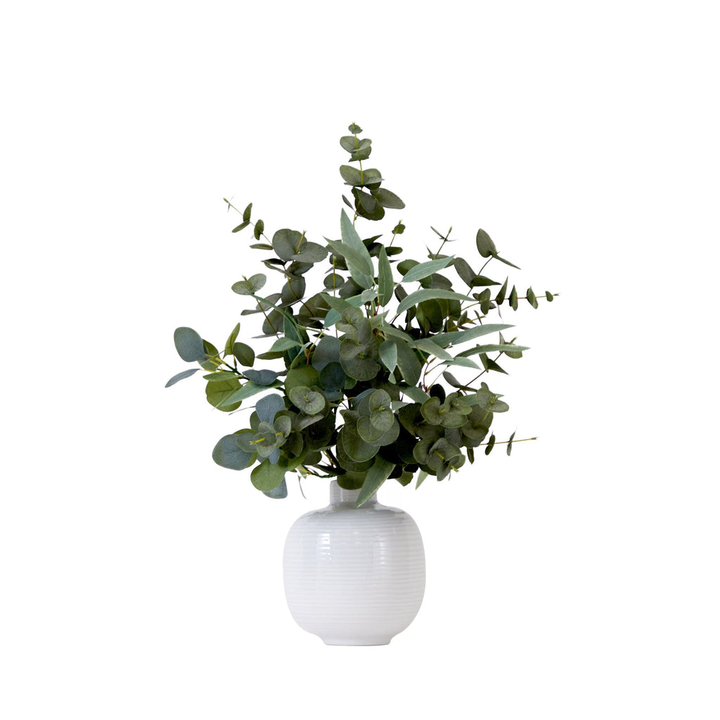 24” Artificial Eucalyptus Leaves Arrangement with Ceramic Planter