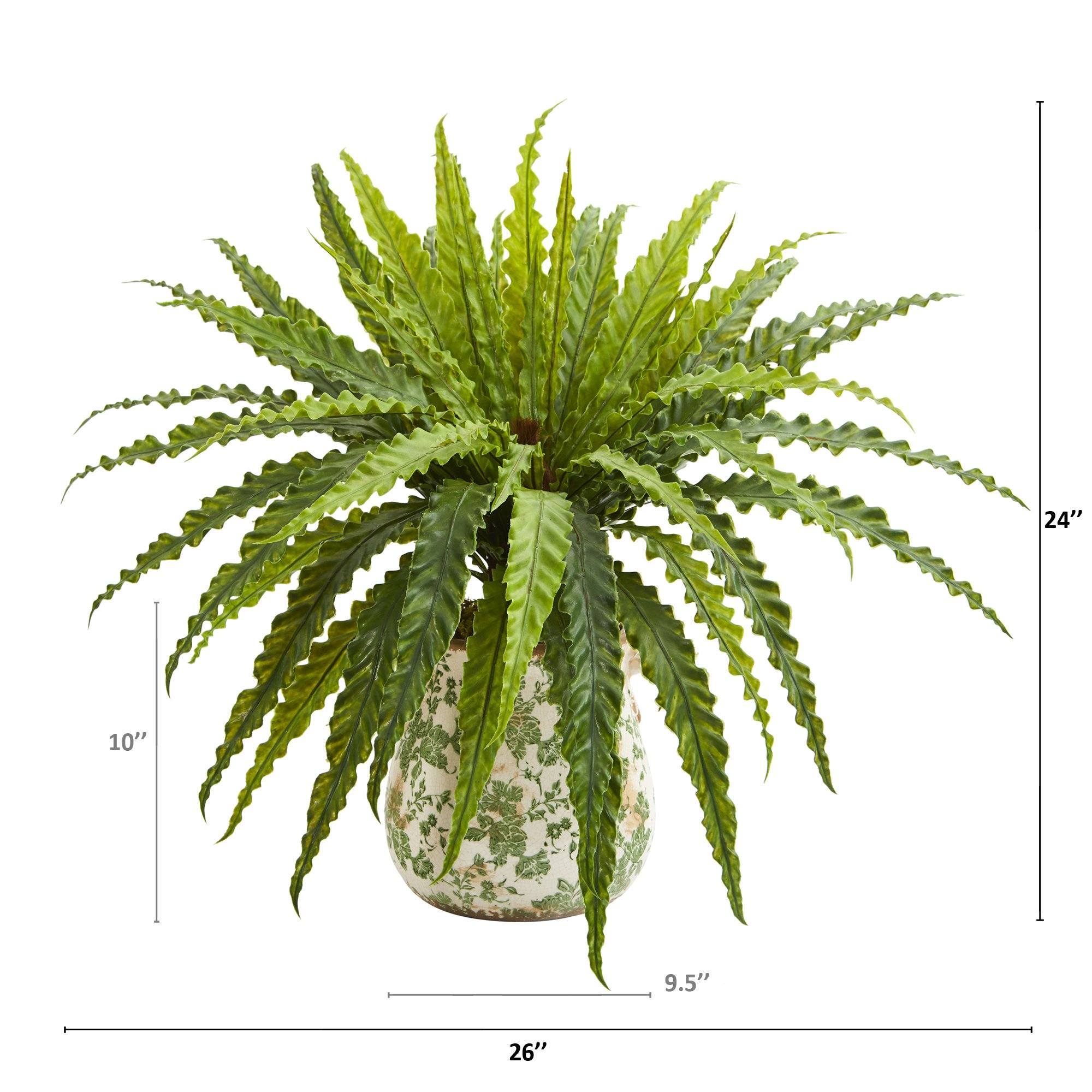 24” Asplenium Artificial Plant in Floral Vase