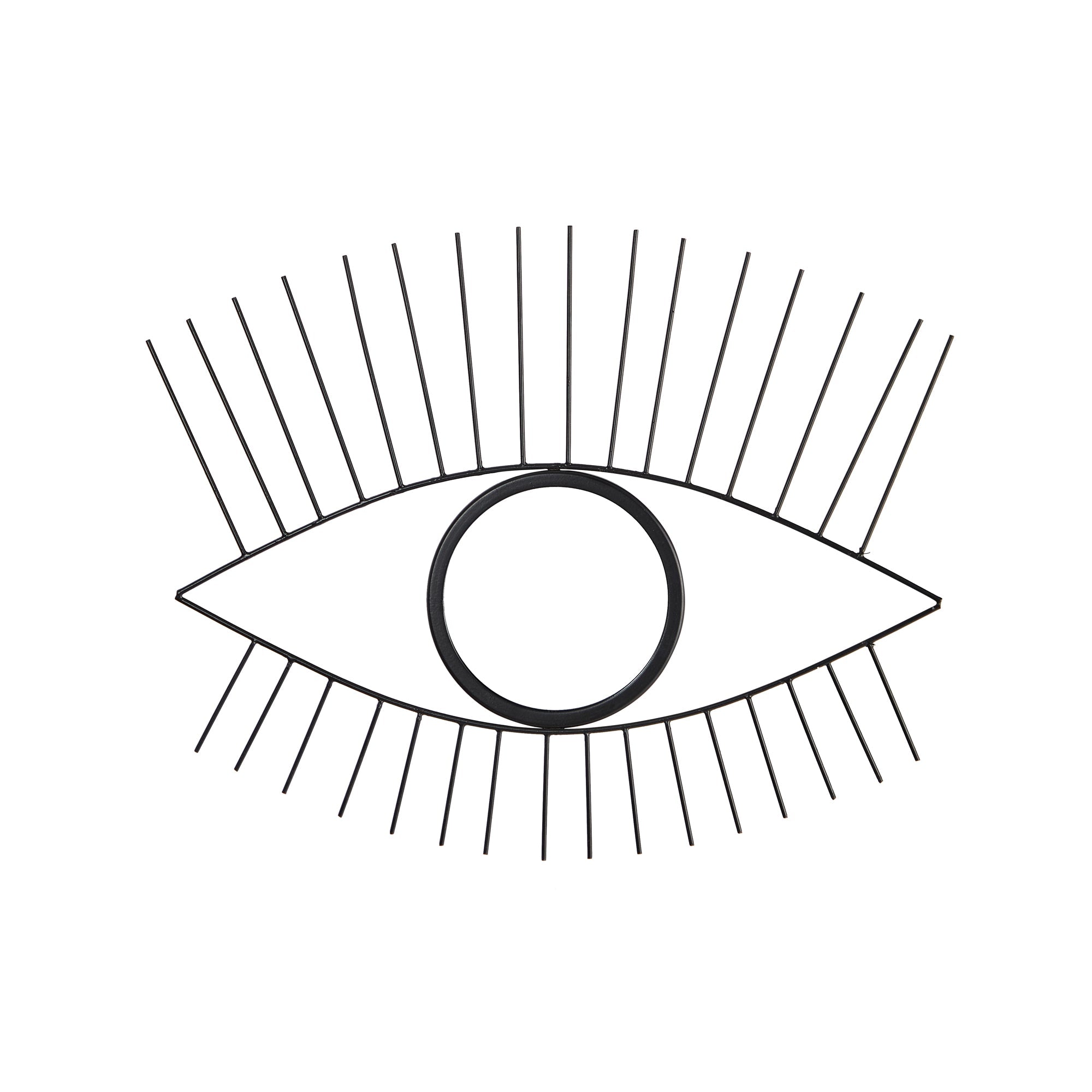 24” Black Metal Eye Wall Mirror