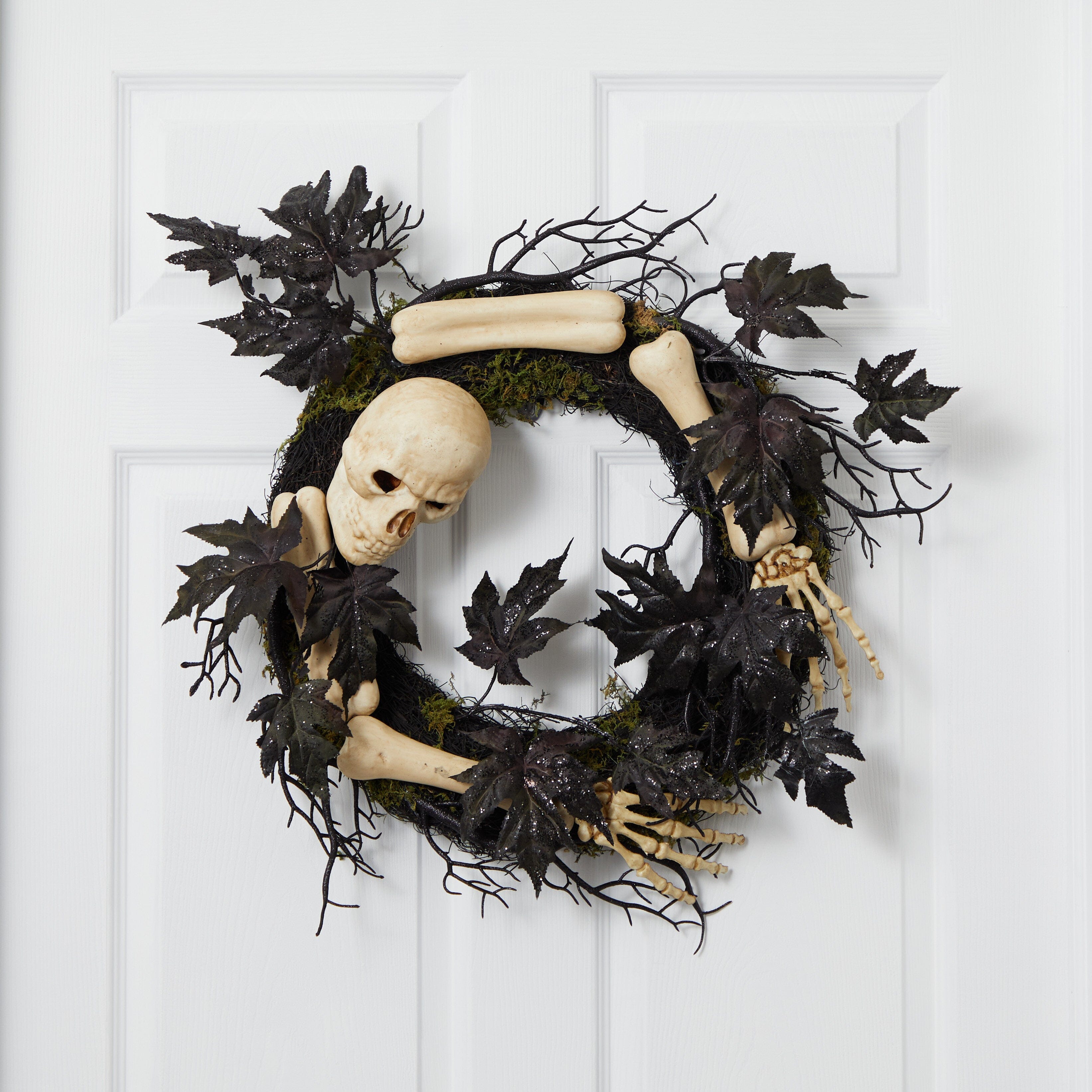 24" Halloween Skull and Bones Wreath