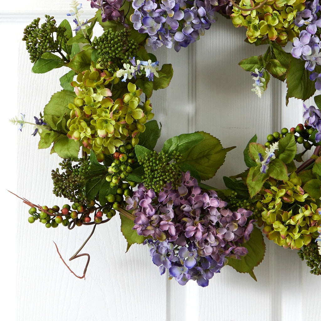 24" Mixed Hydrangea Wreath