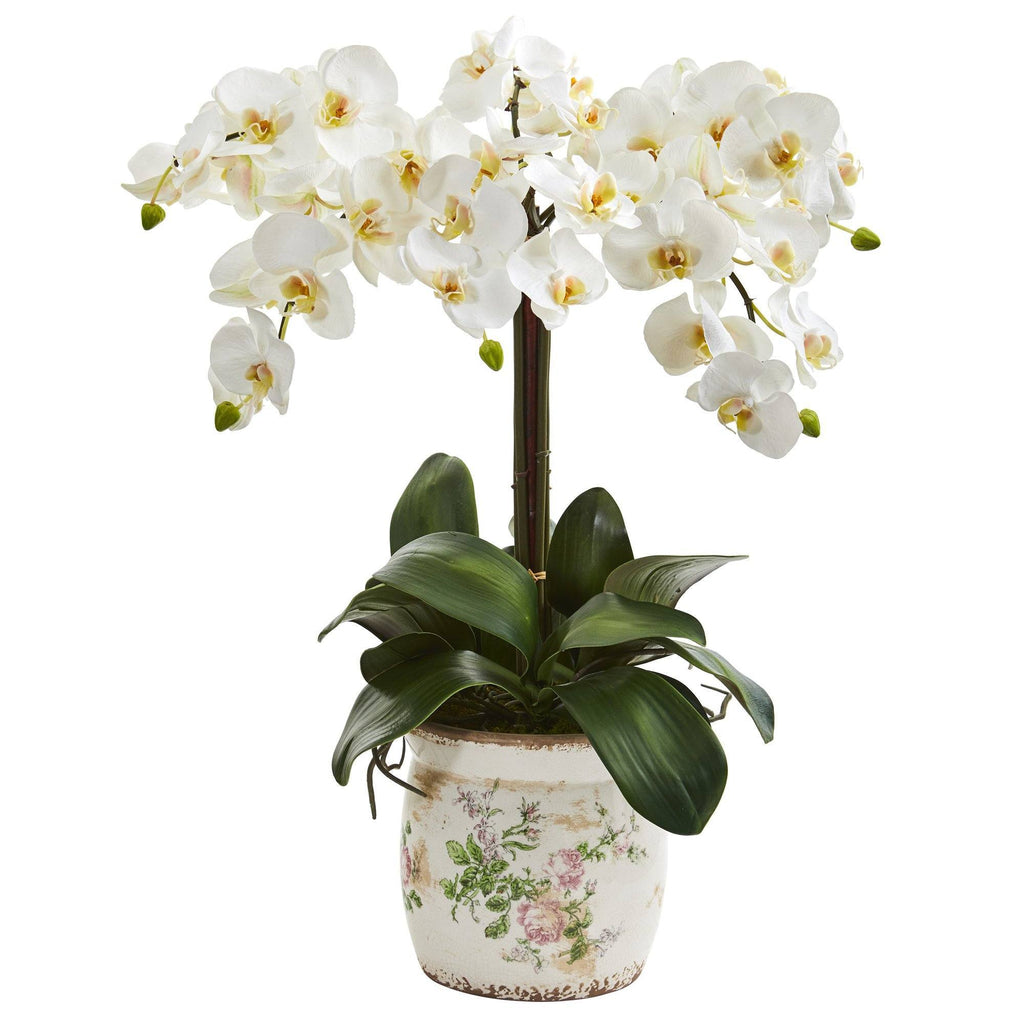 24” Phalaenopsis Orchid Artificial Arrangement in Floral Vase