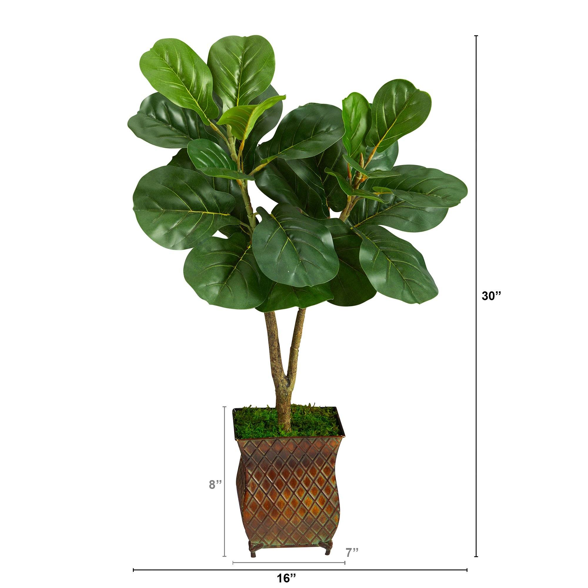 2.5’ Fiddle Leaf Fig Artificial Tree in Decorative Planter