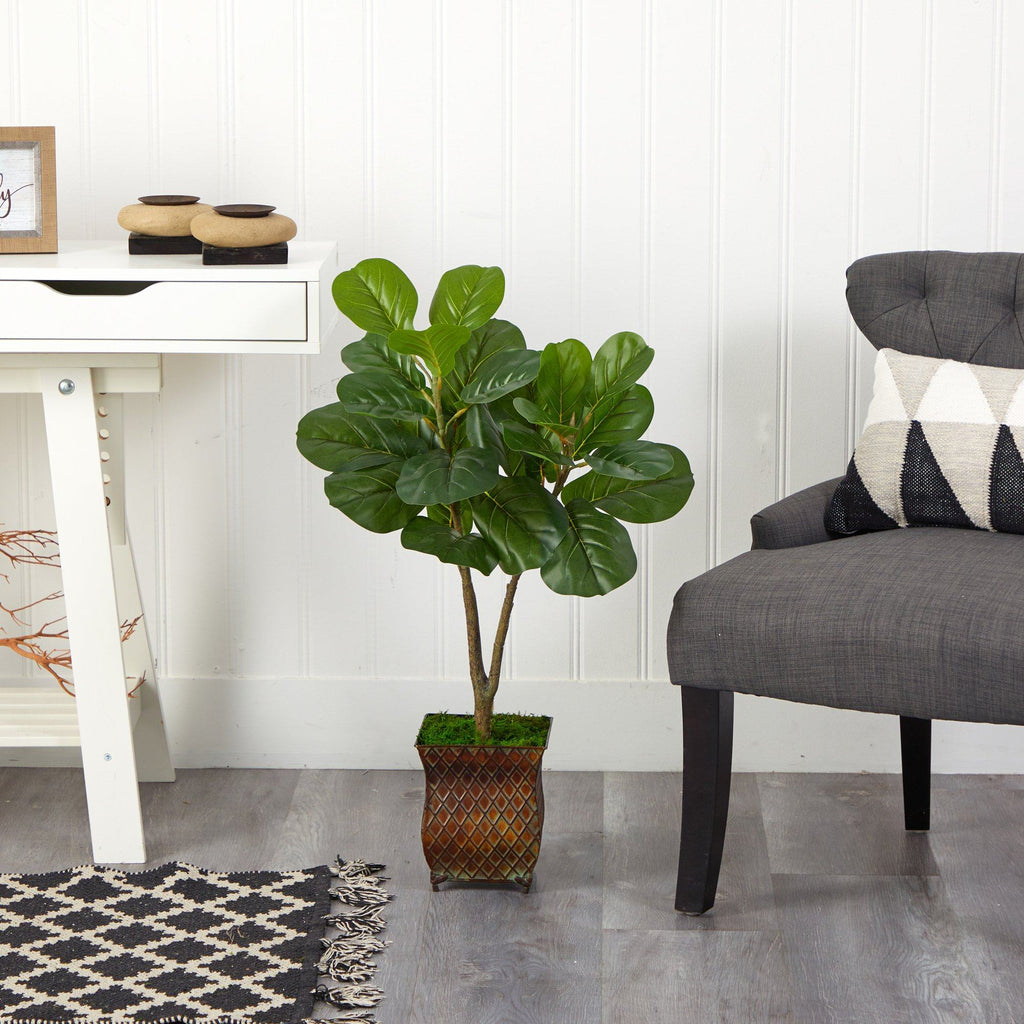 2.5’ Fiddle Leaf Fig Artificial Tree in Decorative Planter