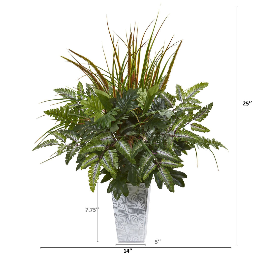 25” Mix Greens Artificial Plant in Planter