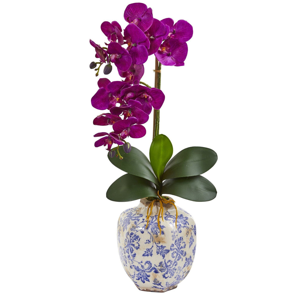 25” Phalaenopsis Orchid Arrangement in Decorative Vase