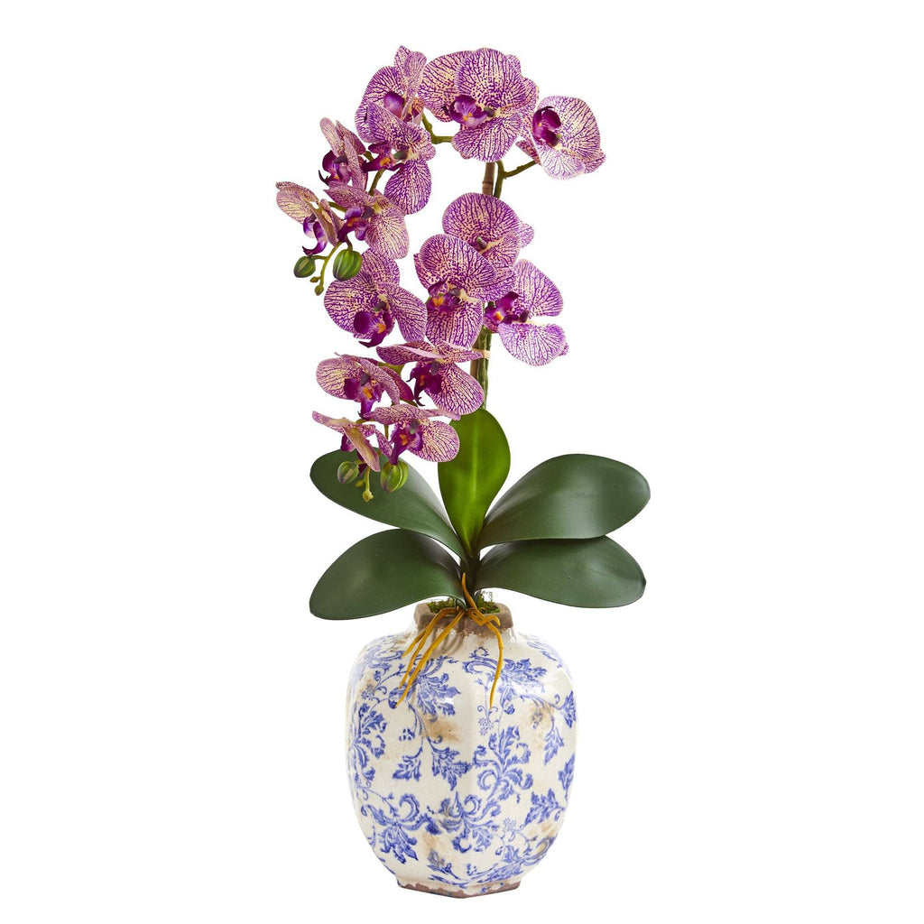25” Phalaenopsis Orchid Arrangement in Decorative Vase