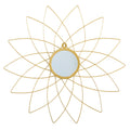 26” Gold Metal Flower Accent Wall Mirror
