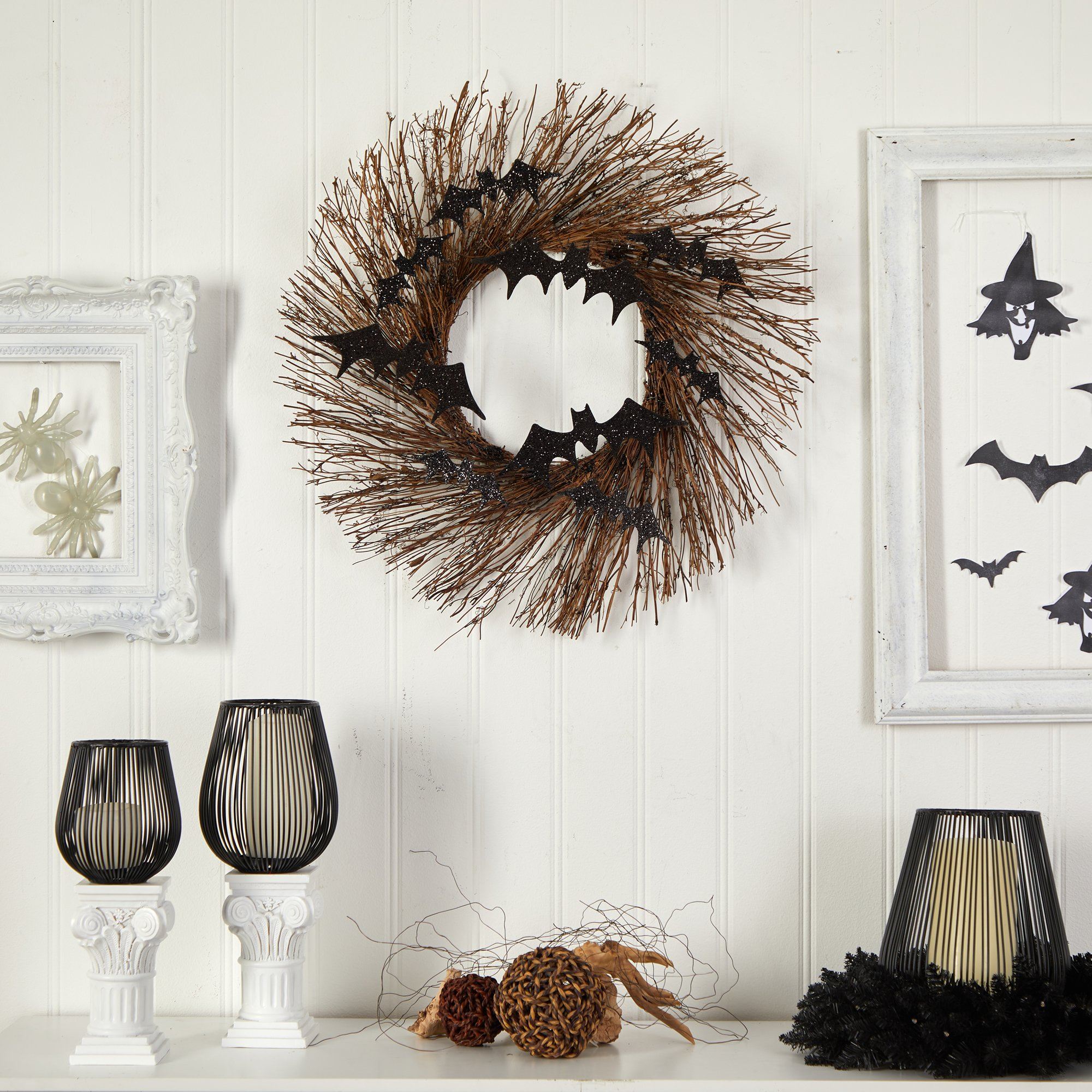 26" Halloween Bats Twig Wreath