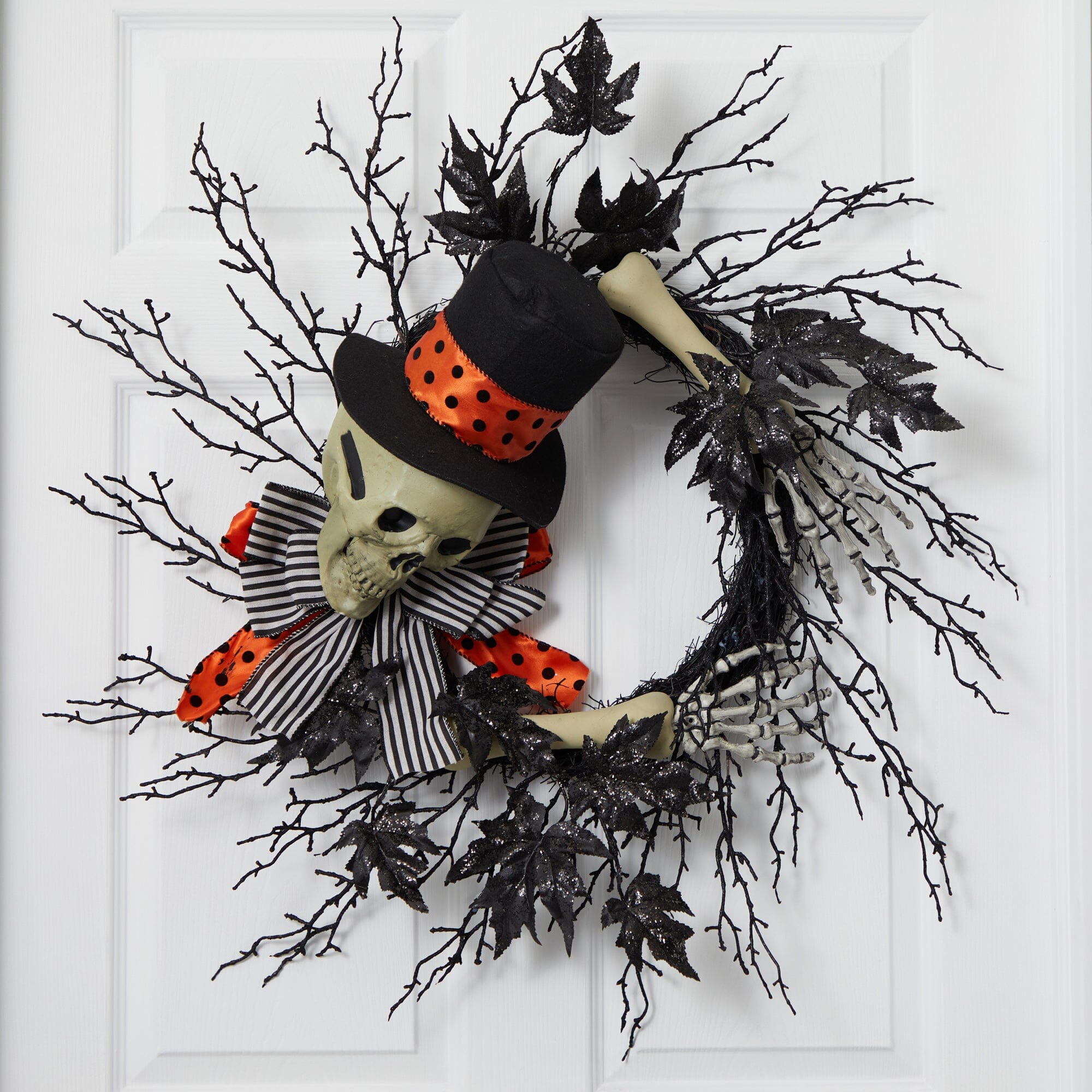 26" Halloween Dapper Skeleton Wreath