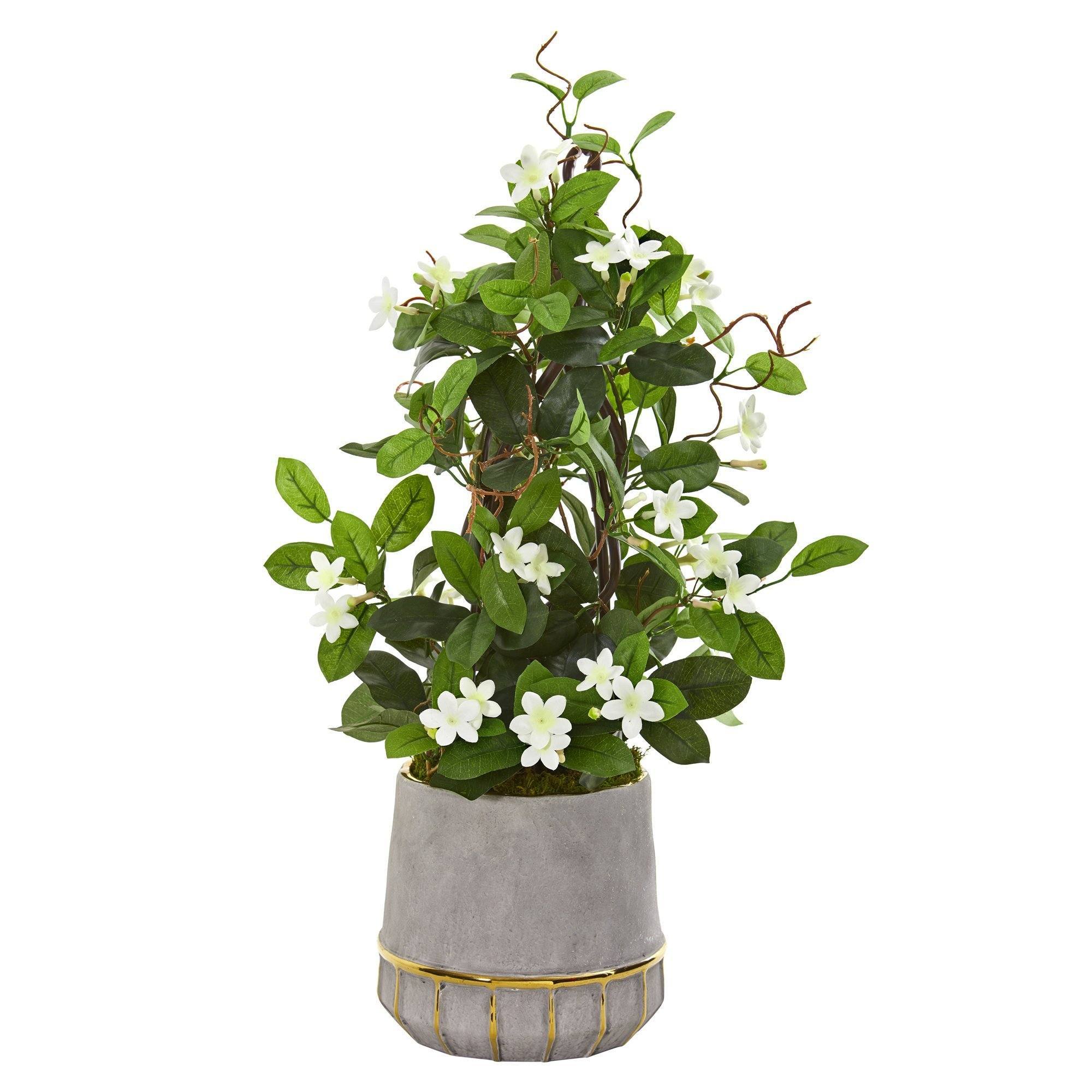 26” Stephanotis Artificial Plant in Stoneware Planter