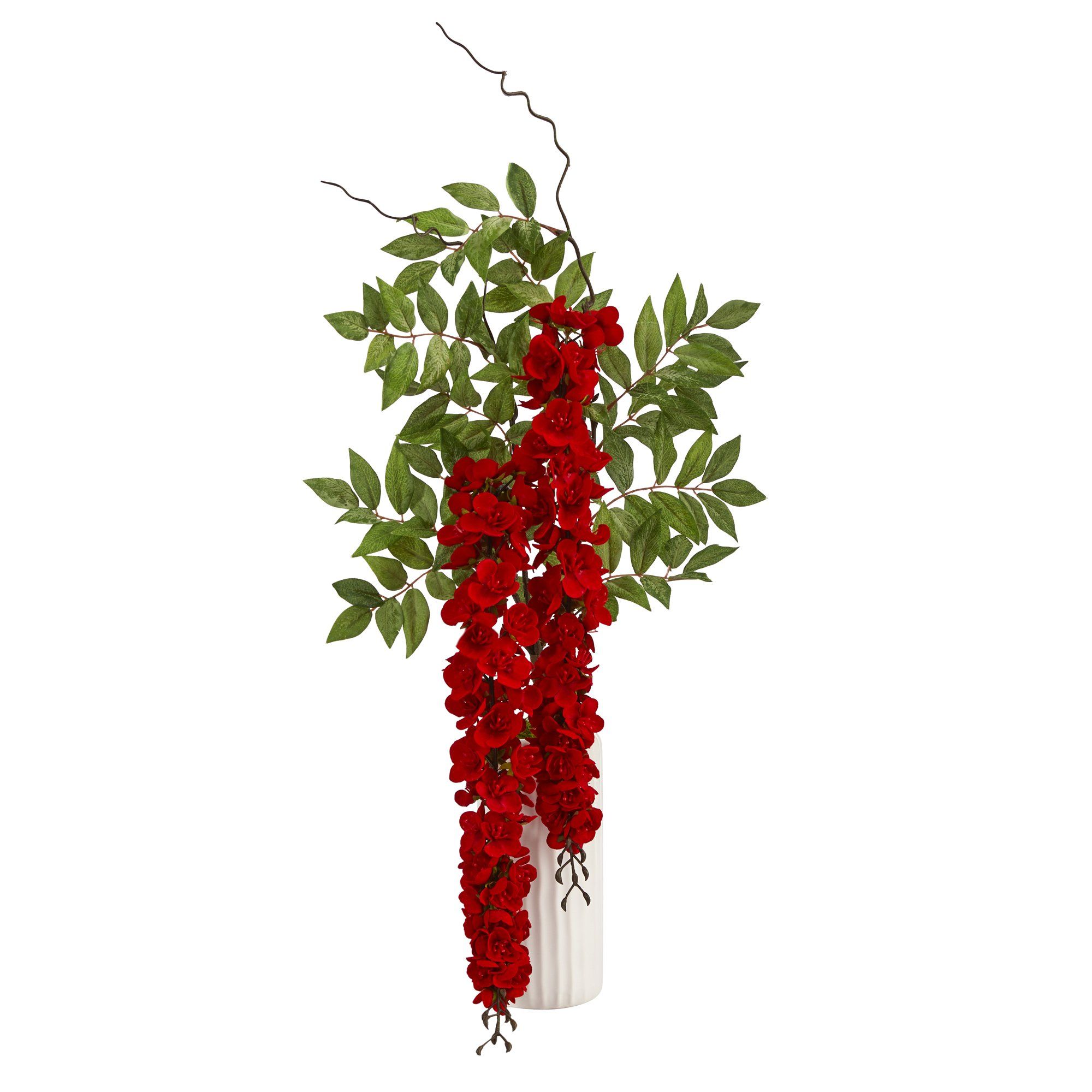 26” Wisteria Artificial Arrangement in White Vase