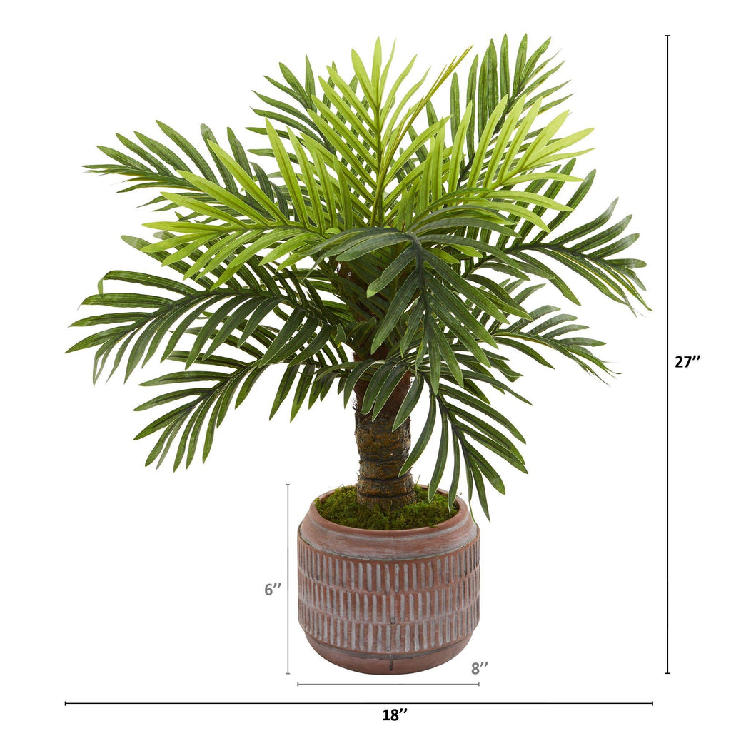 27” Robellini Palm Artificial Tree in Stoneware Planter