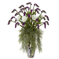 28” Rose Artificial Arrangement in Silver Vase