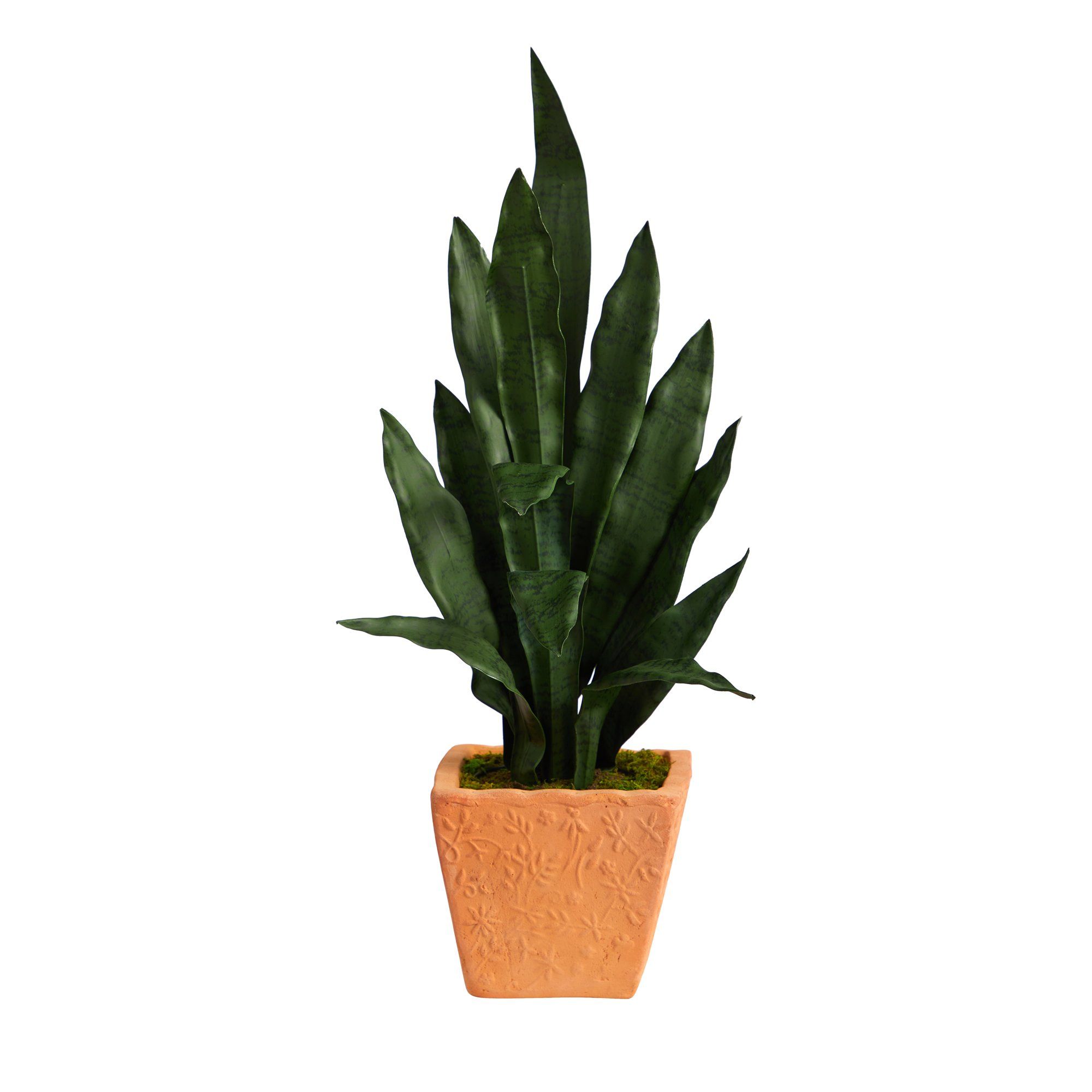 28” Artificial Sansevieria Plant in Terra-Cotta Planter