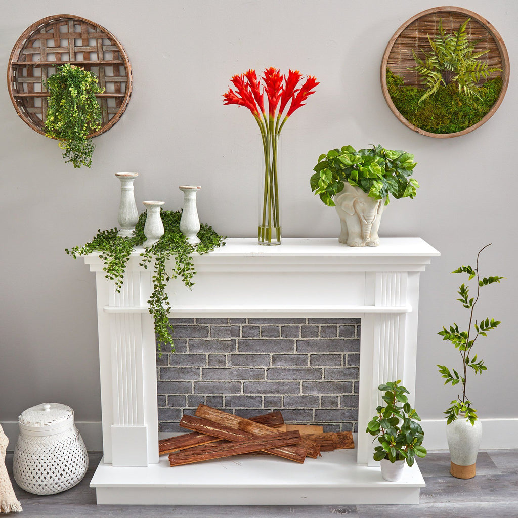 28” Star Bromeliad Artificial Arrangement in Cylinder Vase