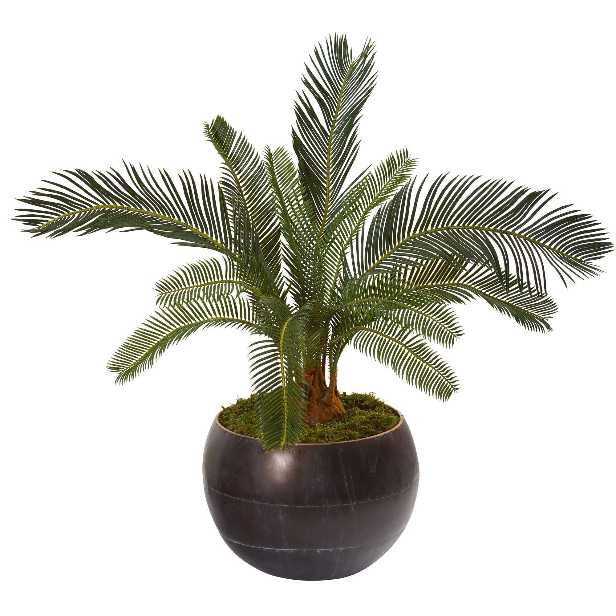 29” Cycas Artificial Plant in Metal Bowl