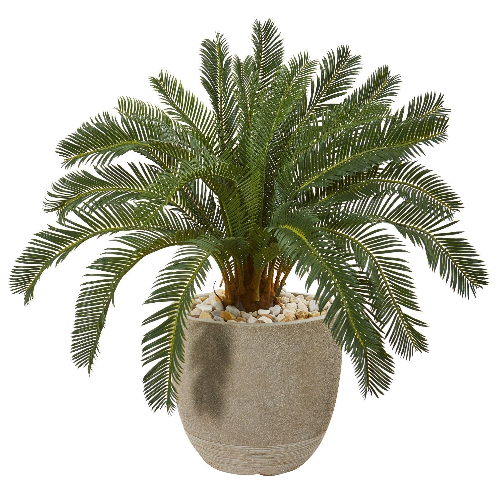 29” Cycas Artificial Plant in Sand Stone Planter