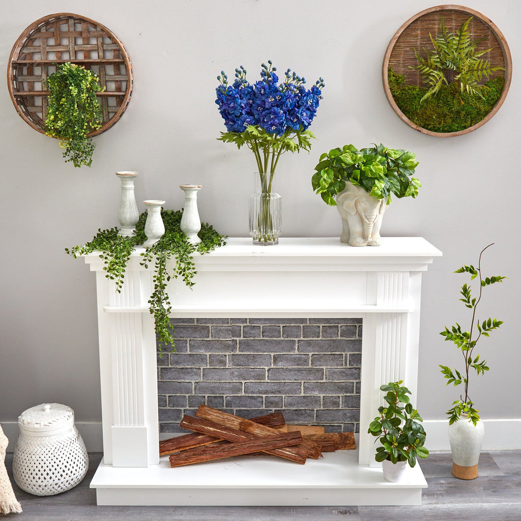 29” Delphinium Artificial Arrangement in Glass Vase