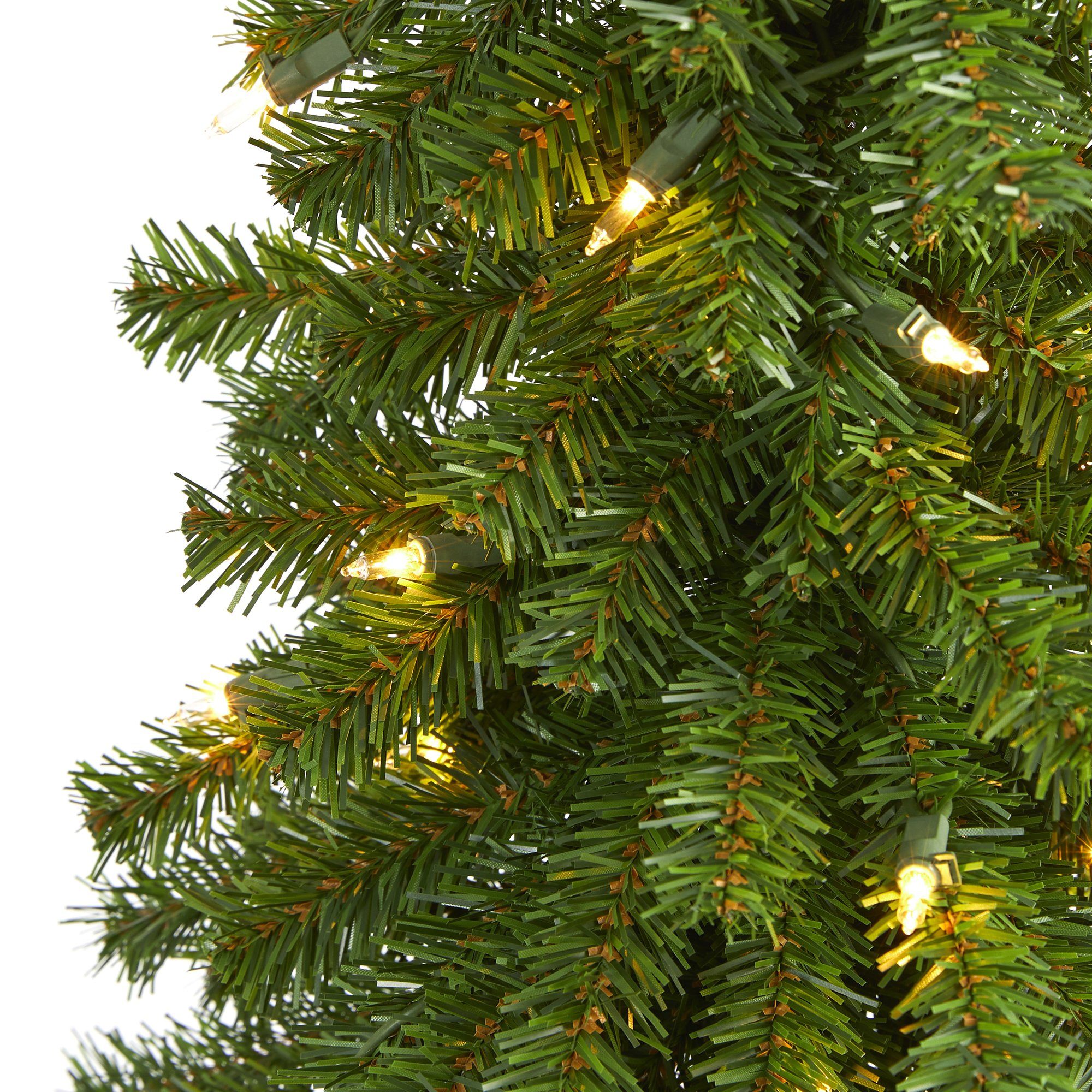 3' Alpine Artificial Christmas Tree with 50 Lights, 177 Bendable Branches and a Burlap Planter