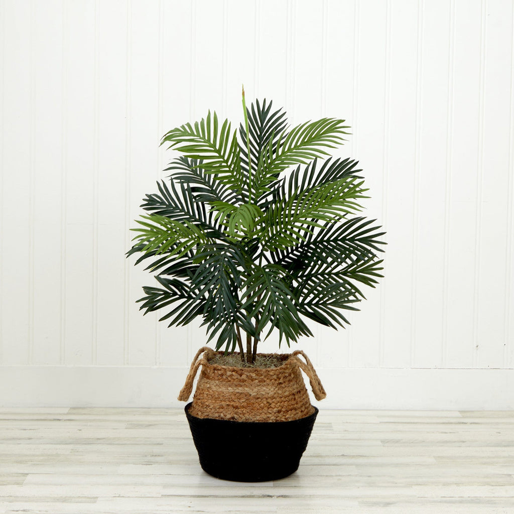 3' Artificial Areca Palm Tree with  Handmade Jute & Cotton Basket DIY KIT