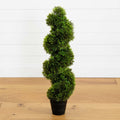 3' Grass Spiral Topiary w/Deco Planter