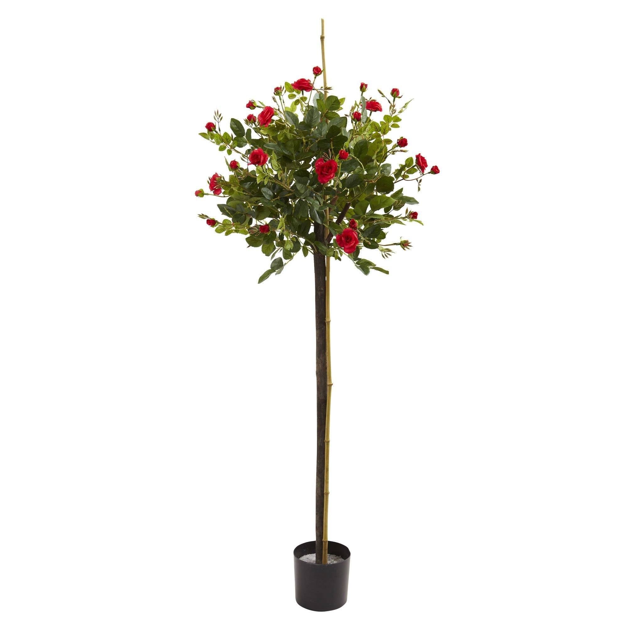 3' Rose Topiary Silk Tree
