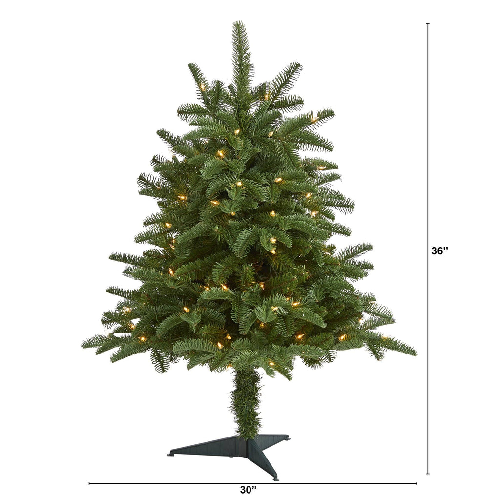 3’ South Carolina Spruce Artificial Christmas Tree with 100 White Warm Light and 458 Bendable Branches