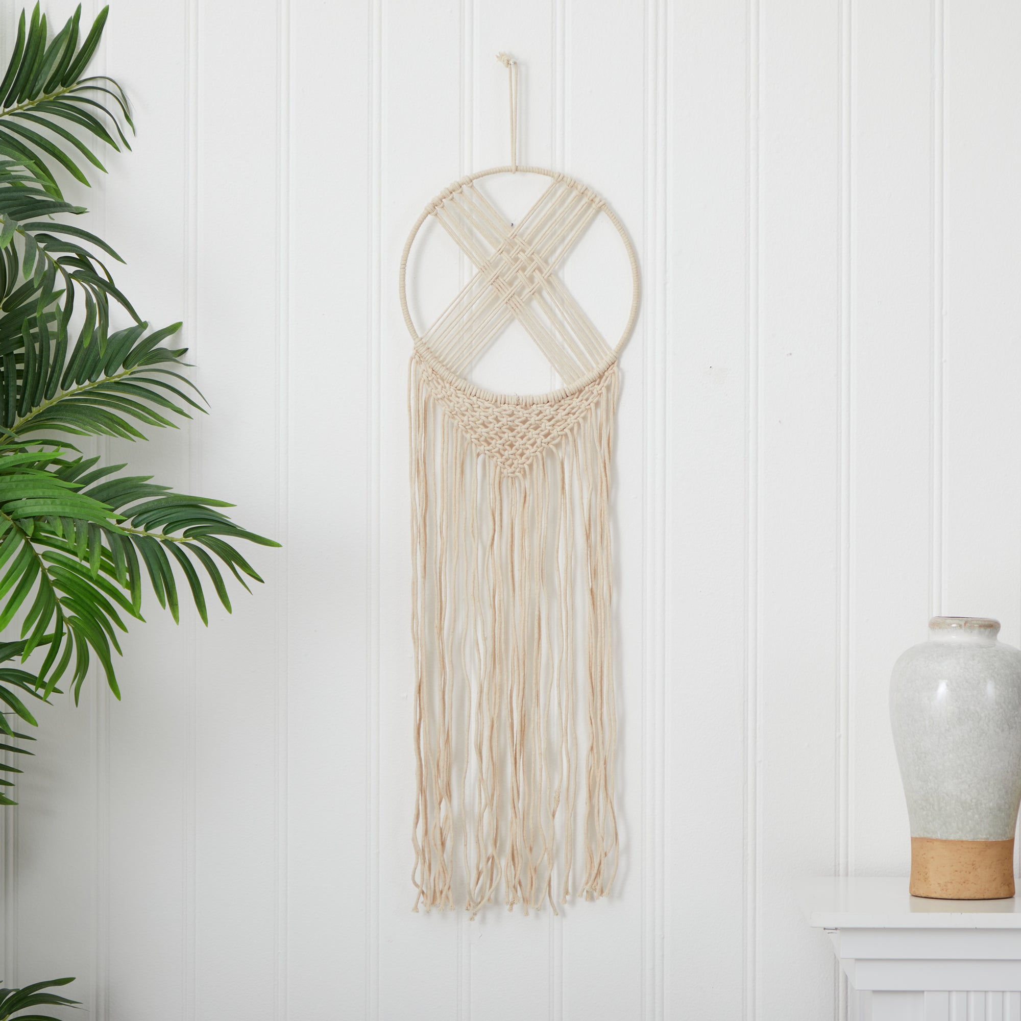 30” Boho Chic Woven Dreamcatcher Macrame Wall Art Décor