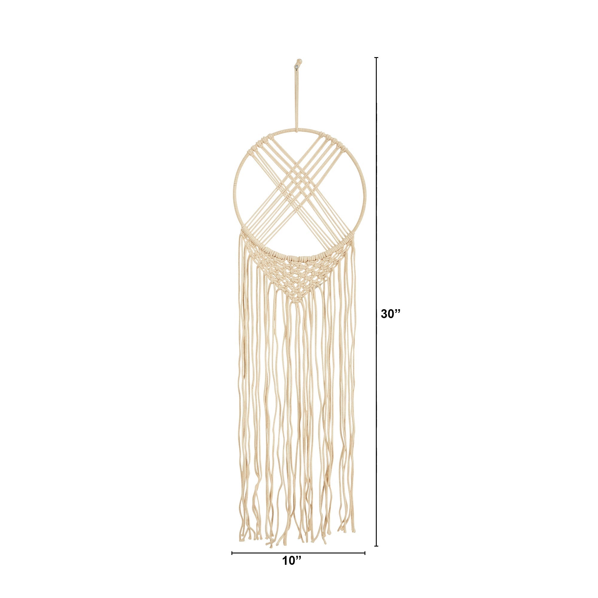 30” Boho Chic Woven Dreamcatcher Macrame Wall Art Décor