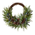 30” Pine and Pinecone Artificial Christmas Wreath on Twig Ring