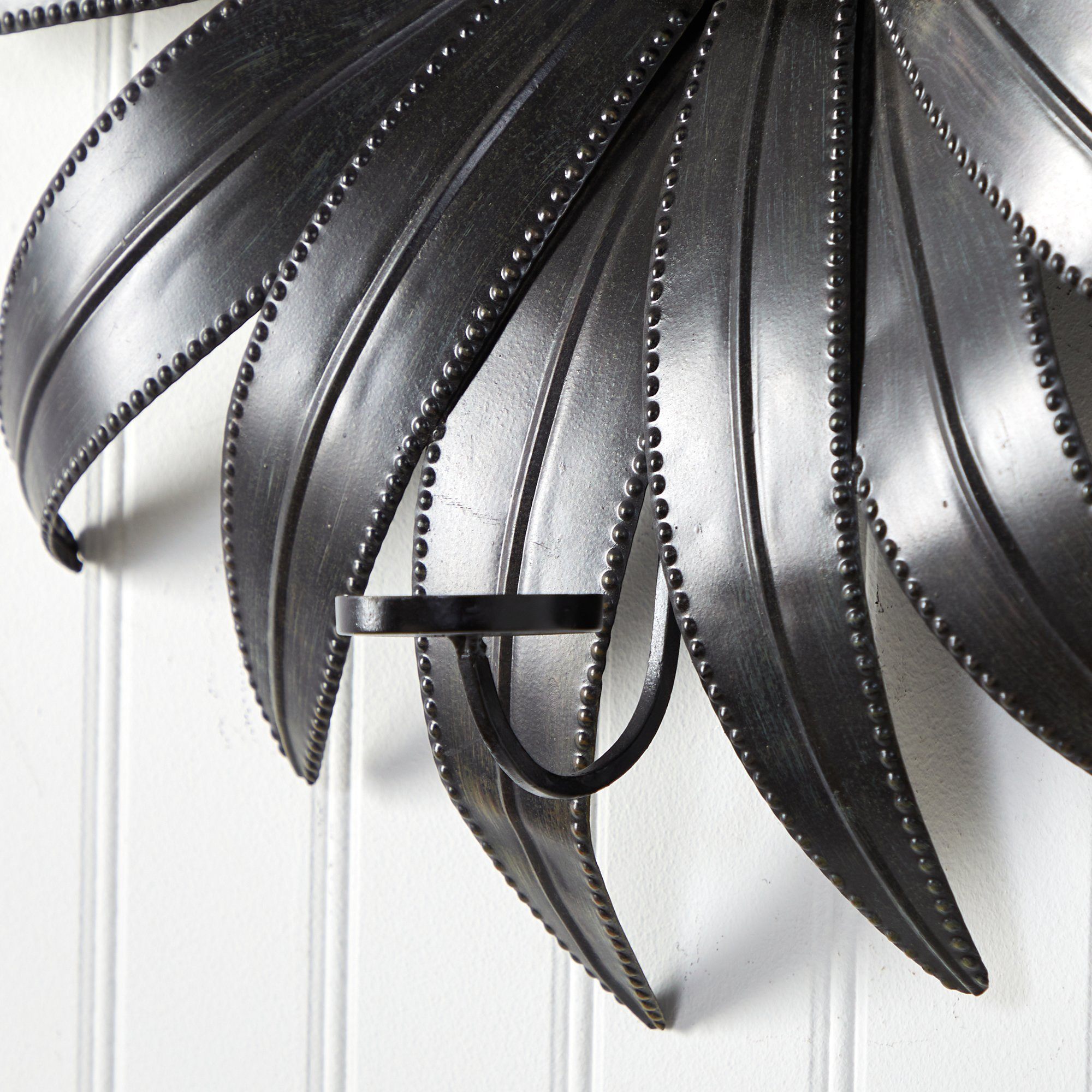 30” x 30” Brushed Metal Daisy Flower Sconce Candle Holder Wall Art Decor