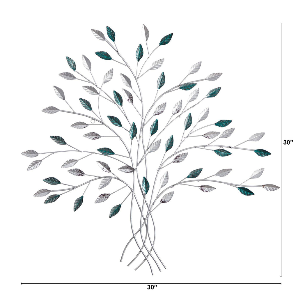 30” x 30” Hand-Painted Metal Tree of Life Wall Art Decor