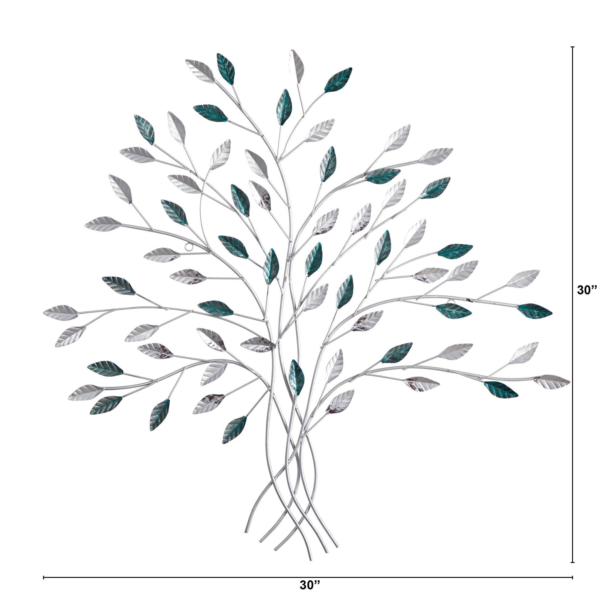 30” x 30” Hand-Painted Metal Tree of Life Wall Art Decor