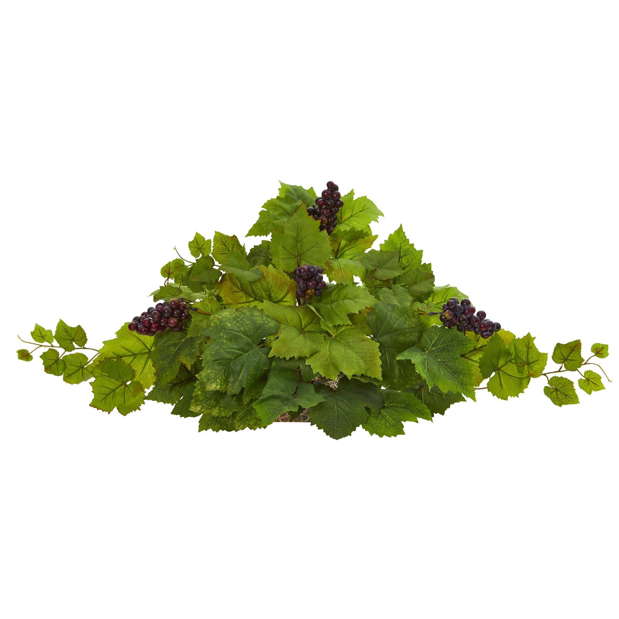 31” Grape Leaf Artificial Ledge Plant