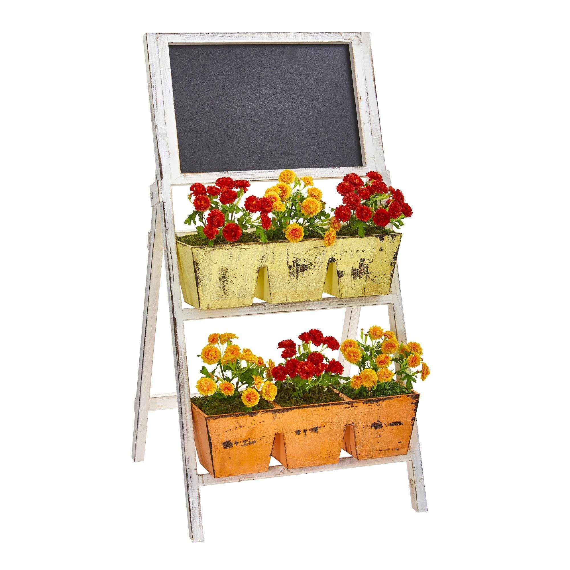 31” Japanese Artificial Plant in Farmhouse Stand and Chalkboard