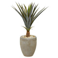 34” Agave Succulent Artificial Plant in Sandstone Planter