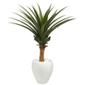 3.5' Agave Artificial Plant in White Planter