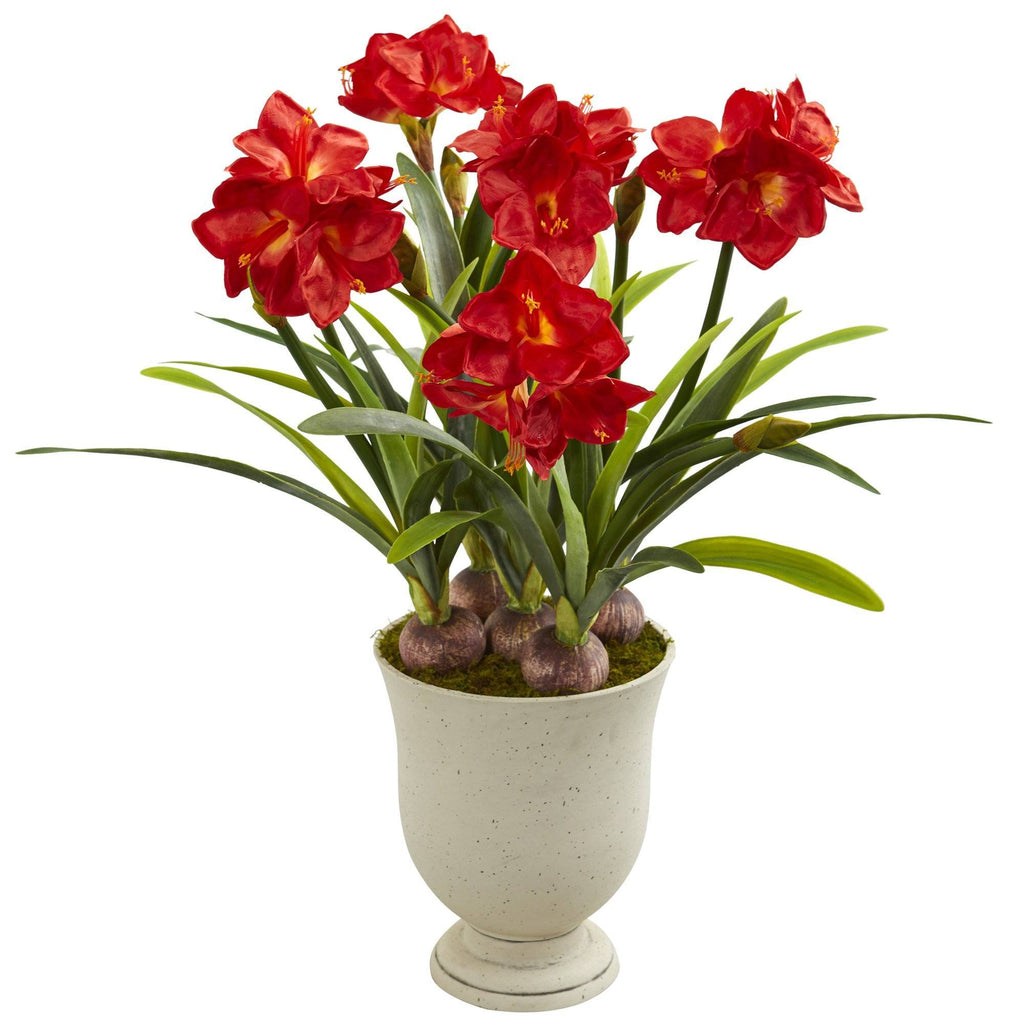 3.5’ Amaryllis Artificial Plant in Decorative Urn